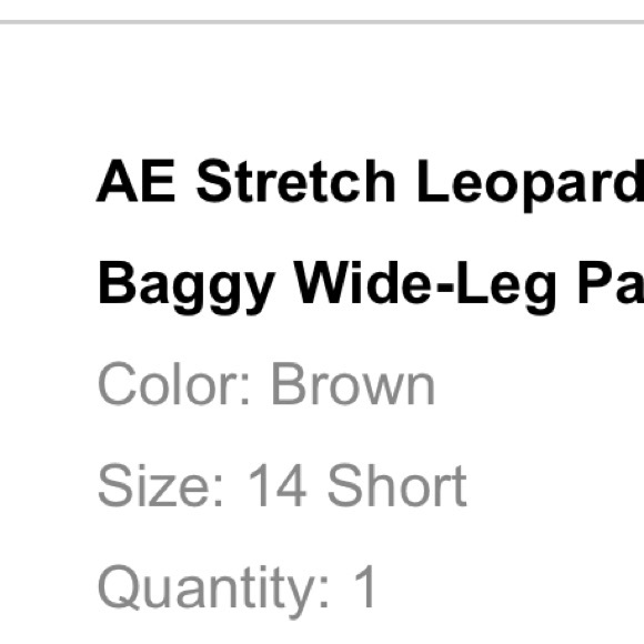 American Eagle Outfitters Leopard Print Wide-Leg Pants - Picture 3 of 7